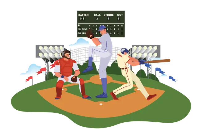 Torneio de beisebol  Ilustração