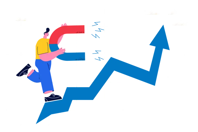 Trabalhando no crescimento das vendas  Ilustração