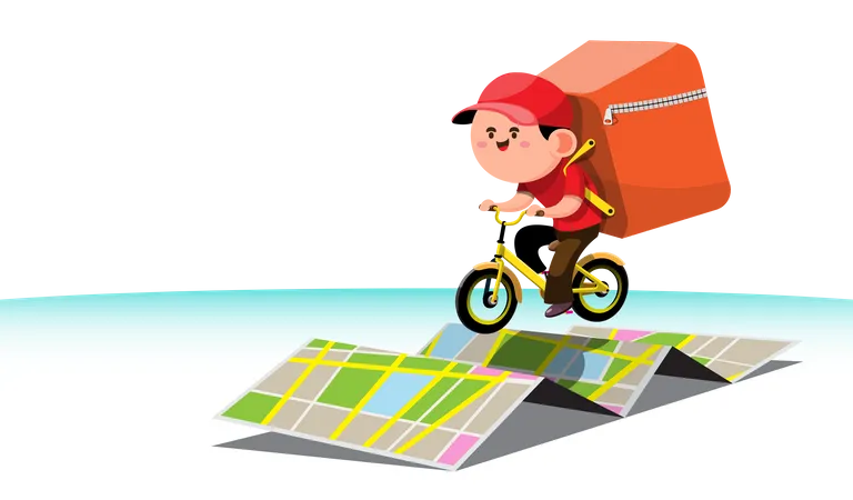 Tracking delivery person location  Illustration