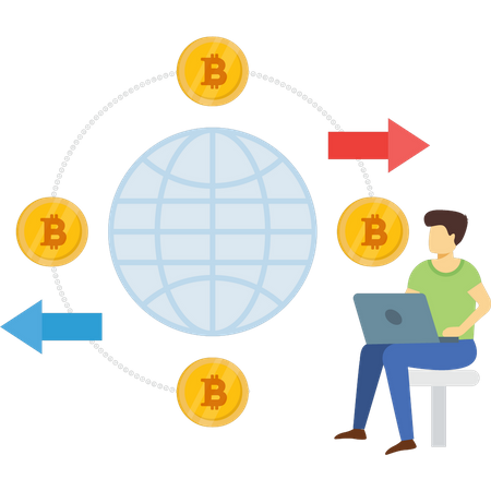 Trading mondial de crypto  Illustration