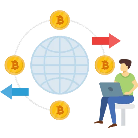 Trading mondial de crypto  Illustration