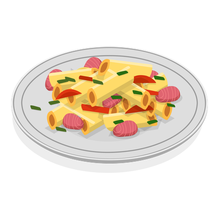 伝統的なイタリア料理  イラスト