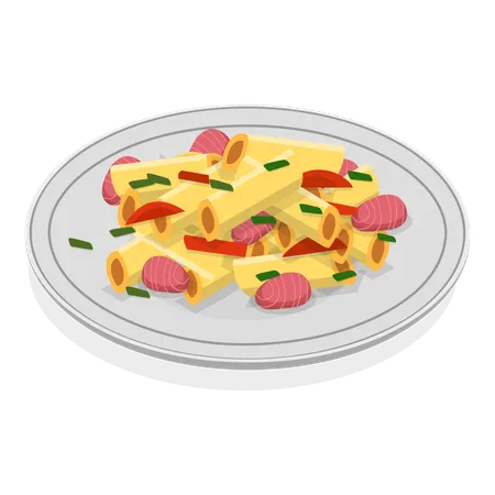 伝統的なイタリア料理  イラスト