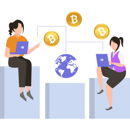 Transaction mondiale en bitcoins  Illustration