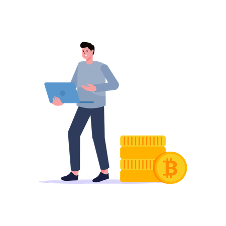 Transaction in Cryptocurrency  Illustration