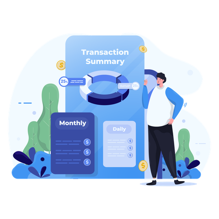 Transaction summary  일러스트레이션