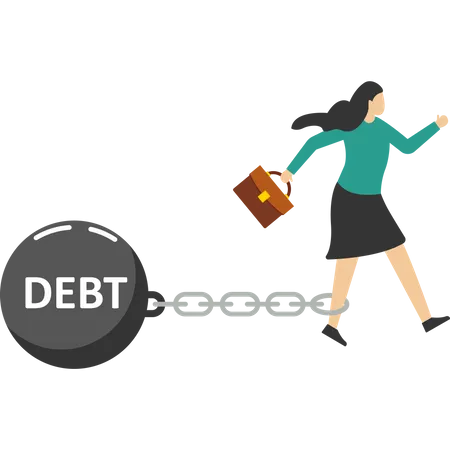 Trapped with debt  Illustration