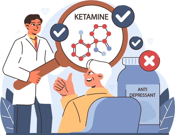 Tratamiento médico para la depresión resistente.  Ilustración