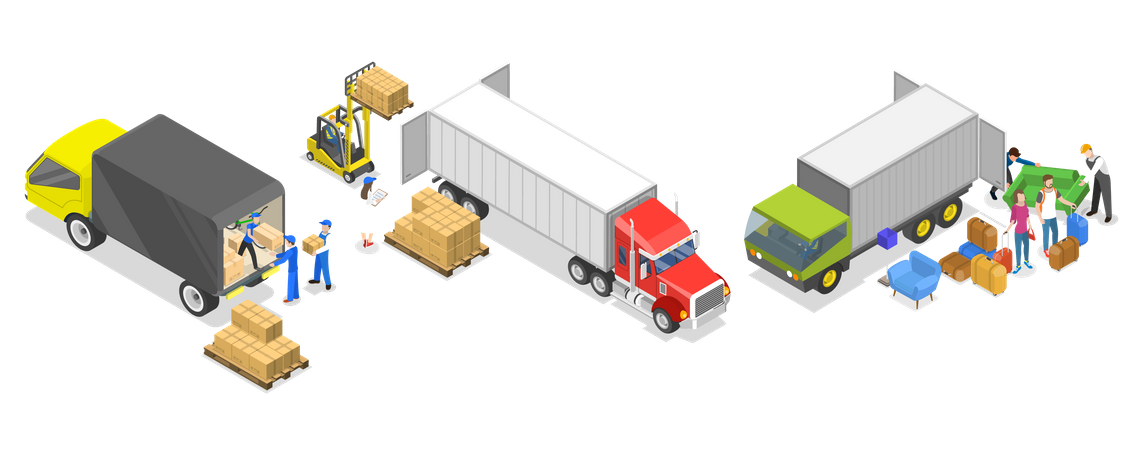 Truck Loading  Illustration