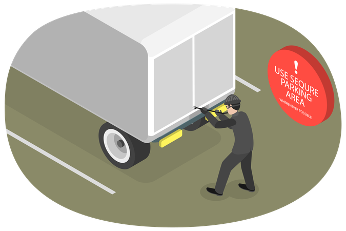 Truck Trailer Robbery  Illustration