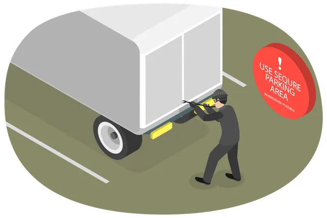 Truck Trailer Robbery  Illustration