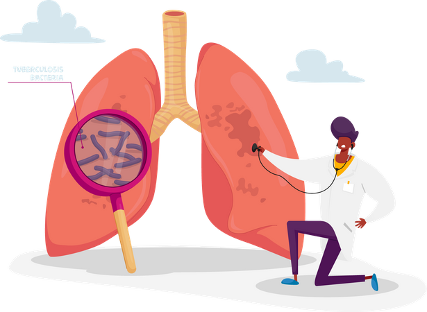 Tuberculosis Medical Pulmonological Care  Illustration