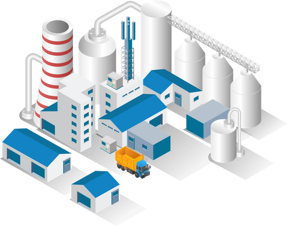 Tuberías de fábrica de gas.  Ilustración