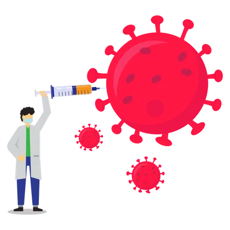 Tuer le corona avec le vaccin  Illustration