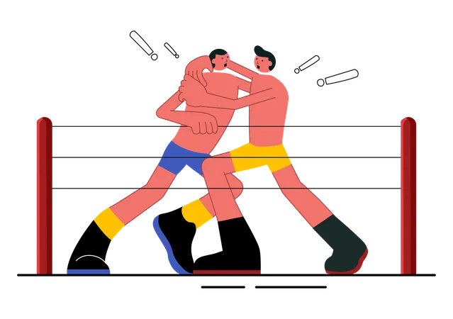 Two Fighter Doing Wrestling  Illustration