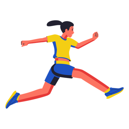 Una atleta de salto de longitud  Ilustración