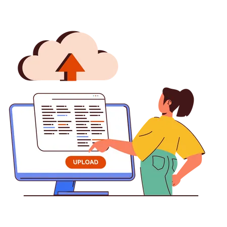 Upload cloud data  Illustration