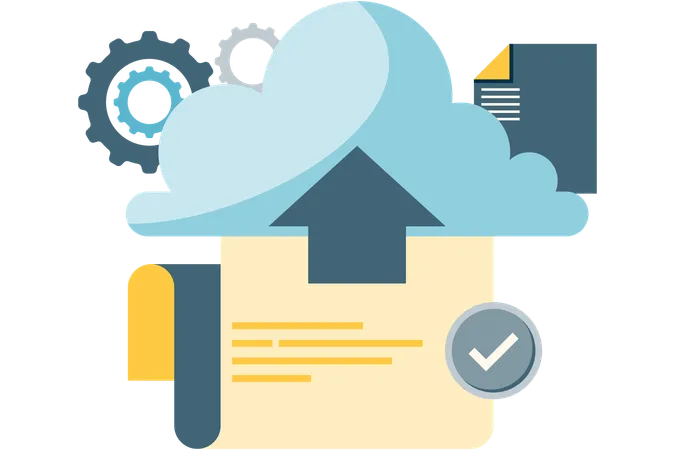 Upload data in cloud storage  Illustration