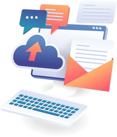 Upload email to cloud server  Illustration