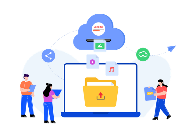 Upload file to cloud  Illustration