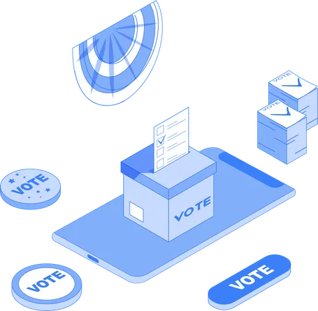 Caixa de votação para eleição  Ilustração