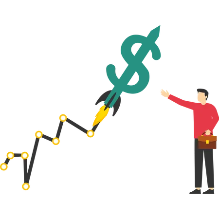 US Dollar value rises  Illustration