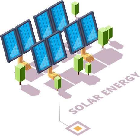 Planta de energia solar  Ilustração