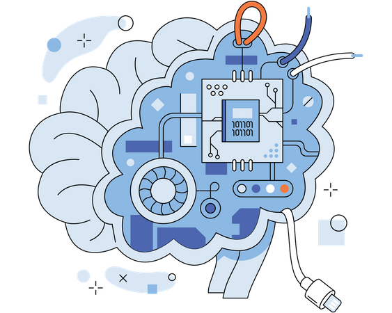 Uso de inteligencia artificial y tecnologías de Internet.  Ilustración