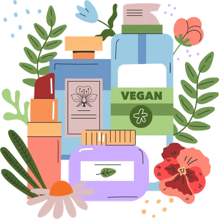 Vegan cosmetic product  Illustration