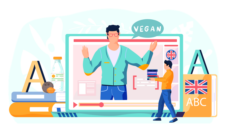 Vegan lesson in english  Illustration