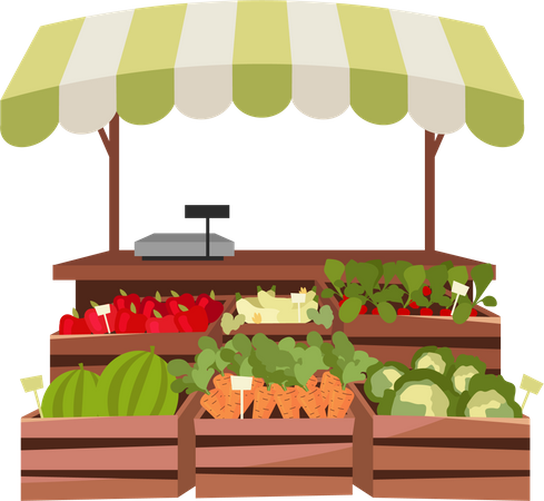 Vegetable stand  イラスト