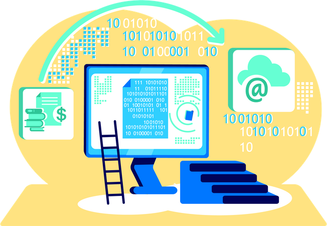 Binärcode verarbeiten  Illustration