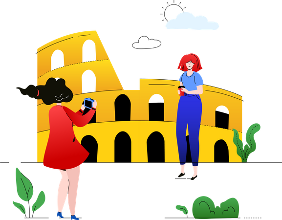 Viajar a Italia  Ilustración