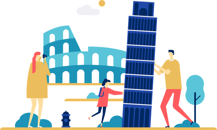 Viajar a Italia  Ilustración