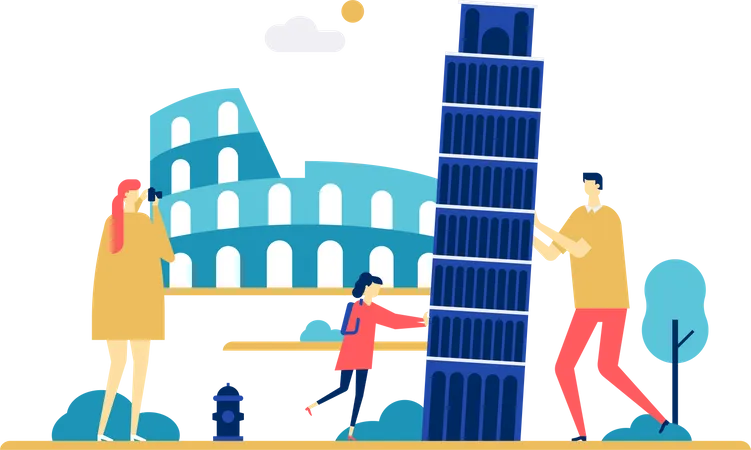 Viajar a Italia  Ilustración