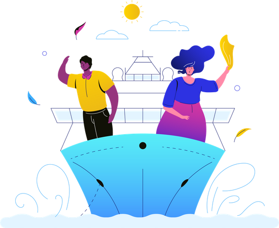 Viajar en crucero  Ilustración