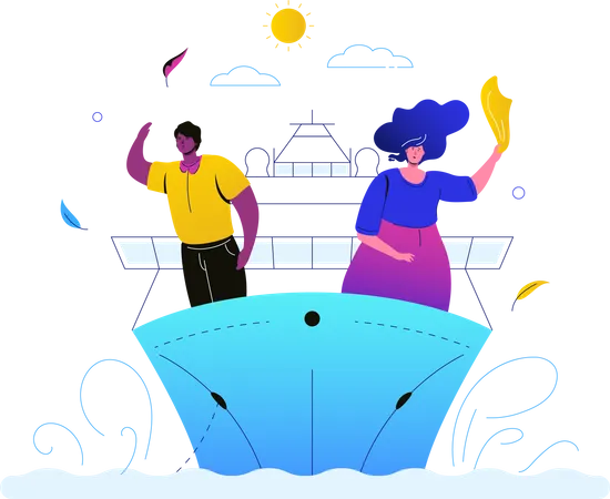 Viajar en crucero  Ilustración