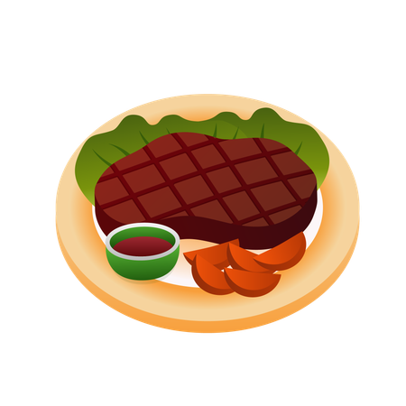 Steak de viande  Illustration