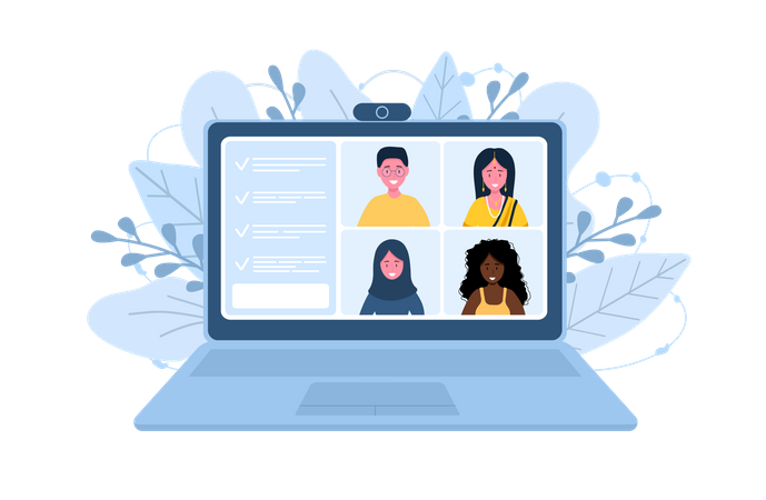 Video call conference  Illustration