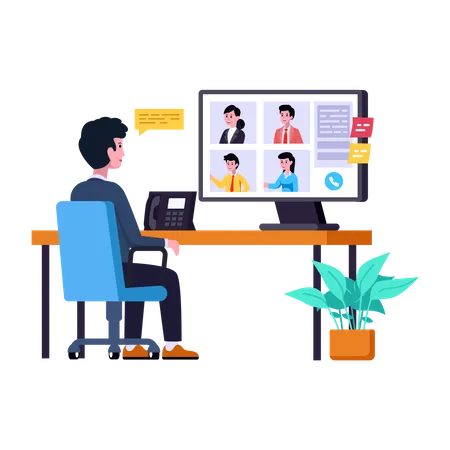 Video Conference  Illustration