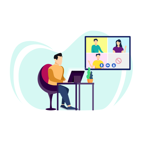 Video Conference  Illustration