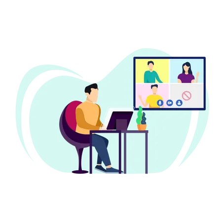 Video Conference  Illustration