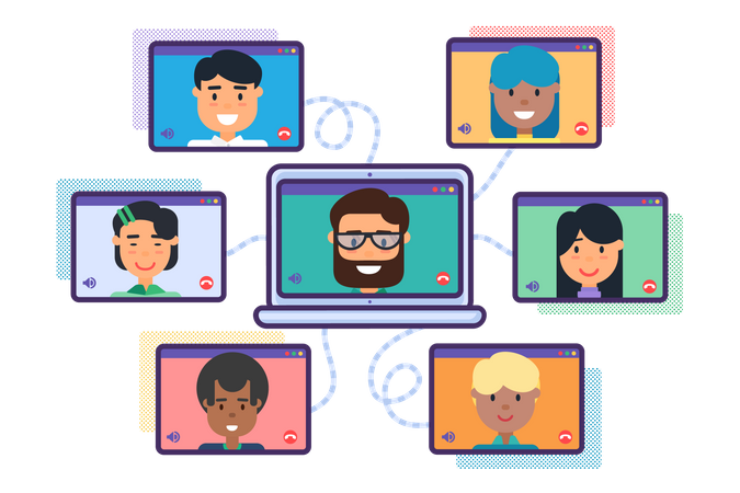 Video Conference  Illustration