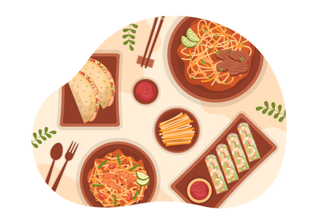 Vietnamese Delicious Cuisine  イラスト