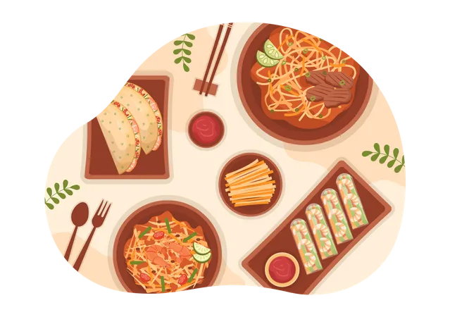 Vietnamese Delicious Cuisine  イラスト