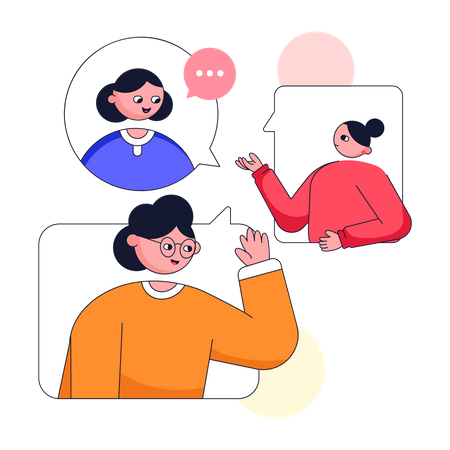 Virtual communication  Illustration