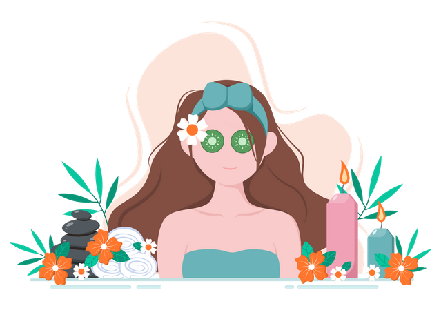 Spa pour le visage  Illustration