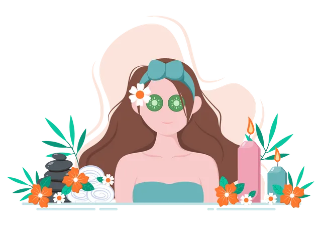 Spa pour le visage  Illustration