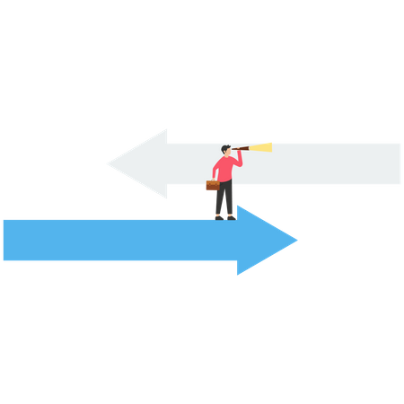 Vision to see the business direction forecasting  Illustration