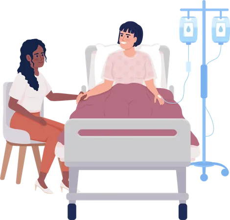 Visiting Patient At Hospital  イラスト